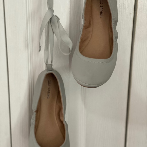 Conboy lace up flat ballet slipped flats in Grey - Picture 3 of 5